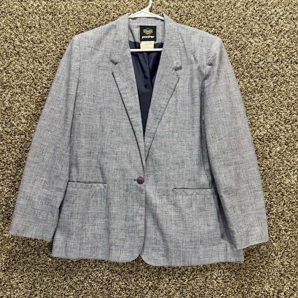 Vintage Panther‎ Blazer Women's 15/16 Glen Plaid Union Made USA Classic